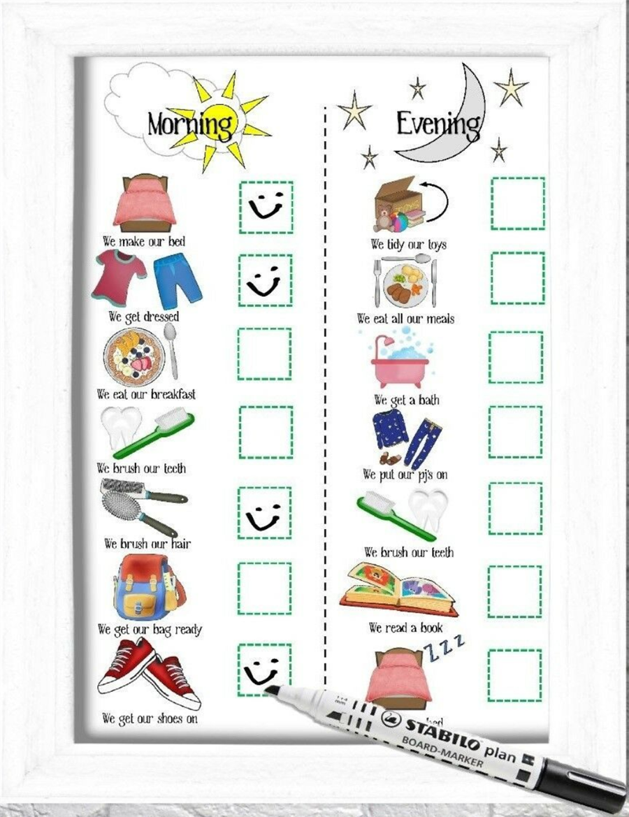 schedule in frame with dry erase 